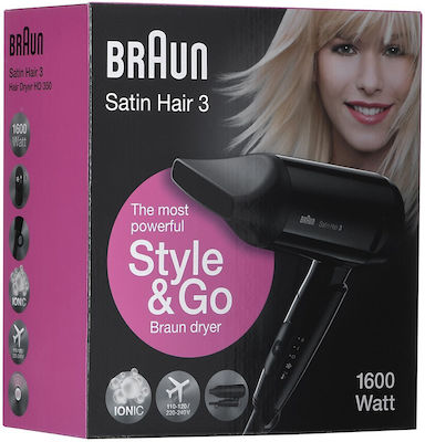 Braun HD 350 Ионичен Пътуване Сешоар 1600W S9141411