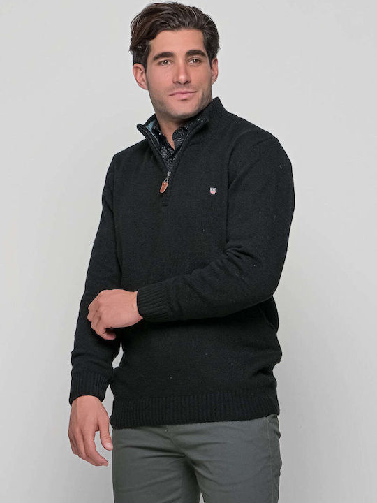 NYT Men's Sweater with Zipper Black.