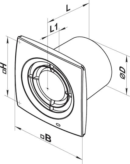 Vents Επιτοίχιος Εξαεριστήρας Μπάνιου 125mm Λευκός