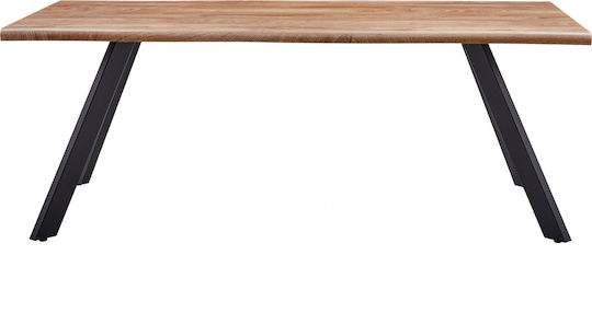Aosa Τραπεζαρίας Honey Maple/Μαύρο 200x100x76εκ. Aosa Τραπεζαρίας Honey Maple/Μαύρο 200x100x76εκ.