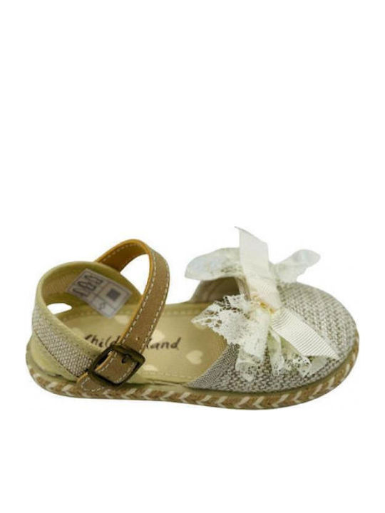 Kids Espradrilles with Adjustable Metal Clasp Brown