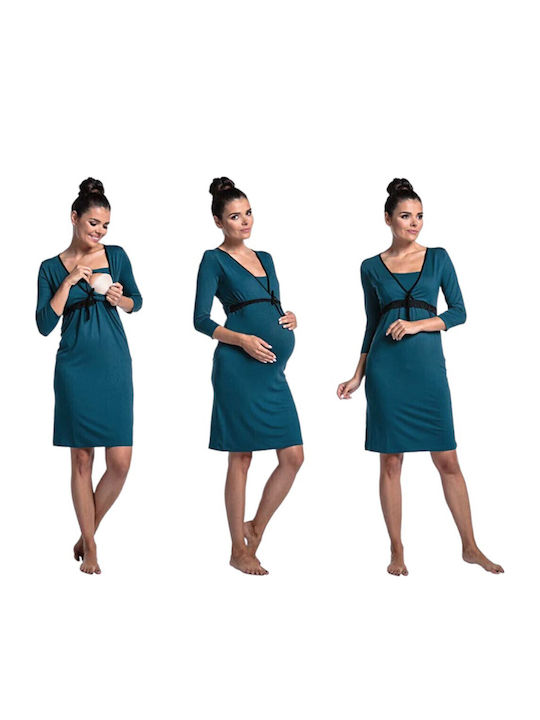 Queen Mother Nightgown Maternity & Nursing Petrol