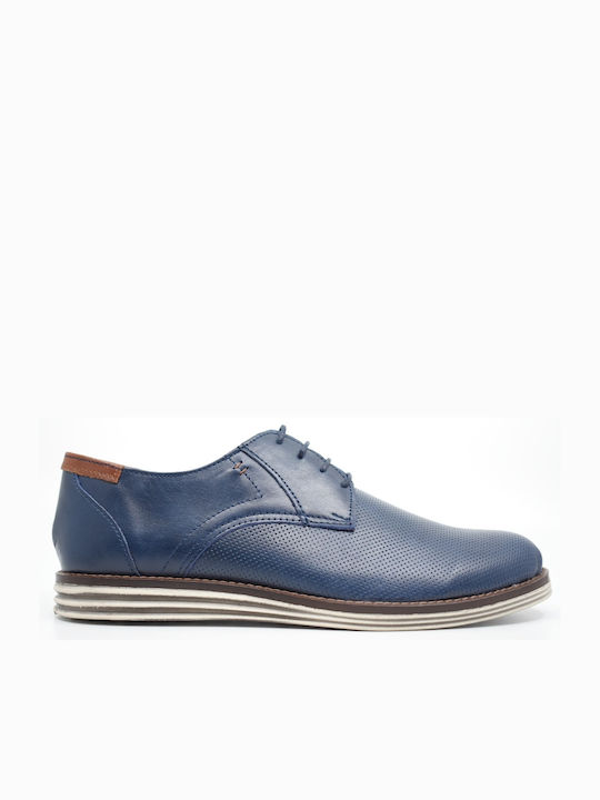 Il Mio Collection Men's Leather Casual Shoes Blue