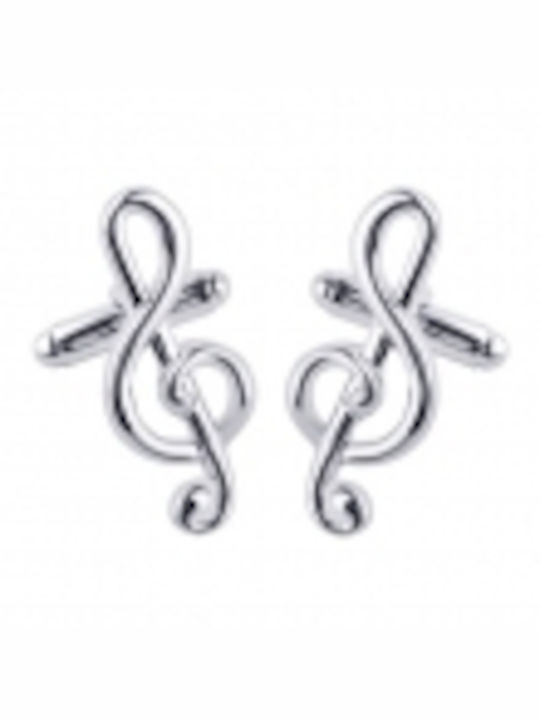 Treble Clef Cufflinks Silver