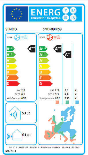 Sendo Ikaros Aparat De Aer Condiționat Inverter 9000 BTU A+++/A++ Cu WiFi Și Funcționare Silențioasă