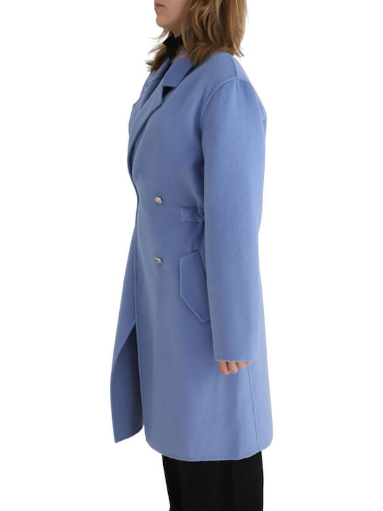 Liu Jo Women's Midi Coat Light Blue