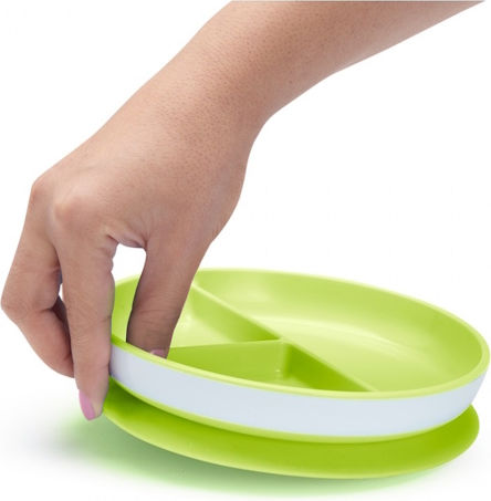 Munchkin Toddler Stay Put Suction Food Plate Made of Plastic Light Green