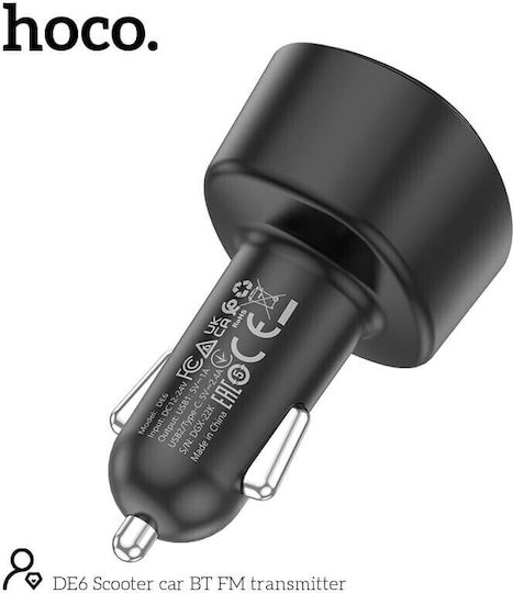 Hoco FM Transmitter Αυτοκινήτου DE6 mit Bluetooth / USB / MicroSD