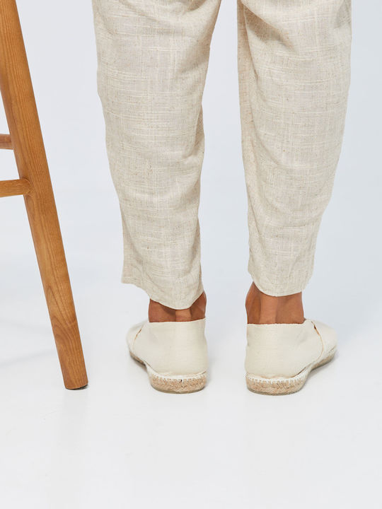 Stoff Herren Espadrilles in Beige Farbe