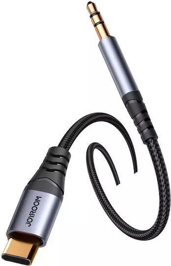 Joyroom Braided USB 2.0 Cable USB-C male - 3.5mm Μαύρο 1.2m SY-A07