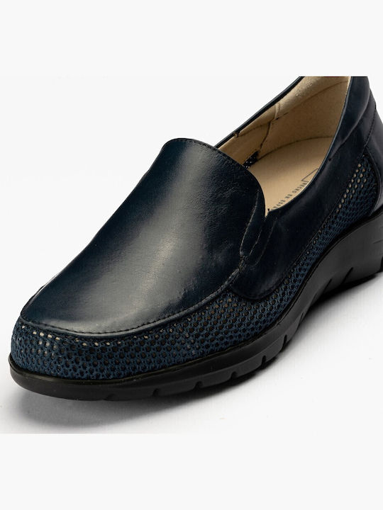 Leder Damen Mokassins in Blau Farbe