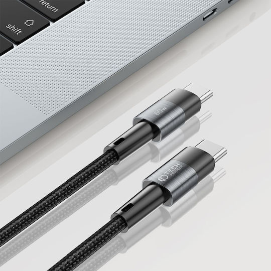 Tech-Protect Ultraboost Braided USB 2.0 Cable USB-C Male - USB-C 60W PD Gray 0.5m