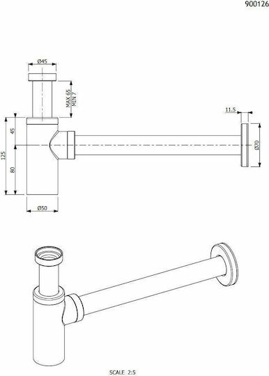 Armando Vicario Kupfer Siphon Spülbecken Bronze