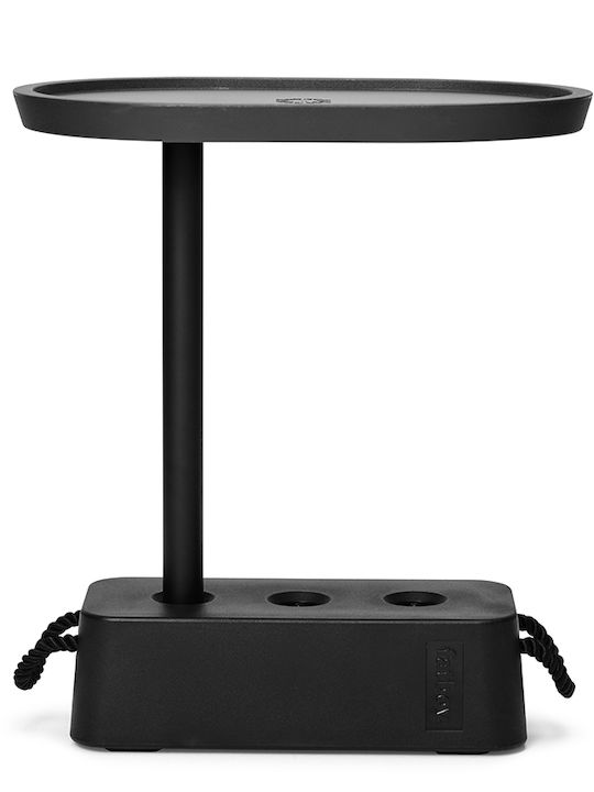 Brick Auxiliary Outdoor Free Standing Table with Polypropylene Surface and Metal Frame Anthracite 56x39x63.5cm