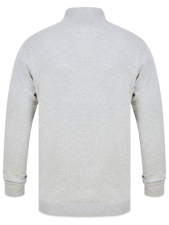 Le Shark Men's Long Sleeve Sweater with Zipper Light Grey