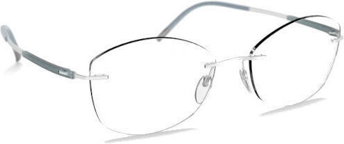 Silhouette Damen Metallischer Brillengestell aus Titan Silber SILH5540/JN-7000-53/17/130