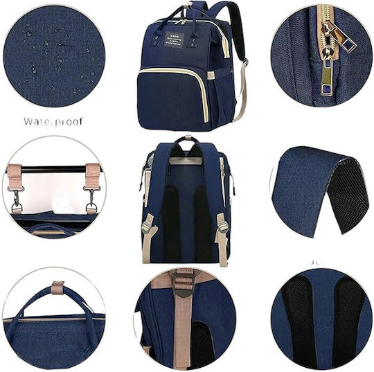 Queen Mother Queen Mother Wickeltasche Rucksack Land Blauen 31cm