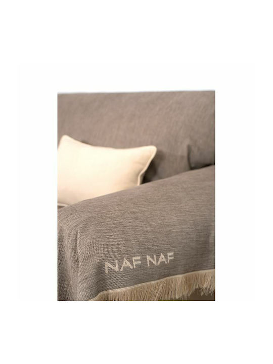 Naf Naf Highline Ριχτάρι Τριθέσιου Καναπέ Chenille 180x300εκ. Brown-Grey