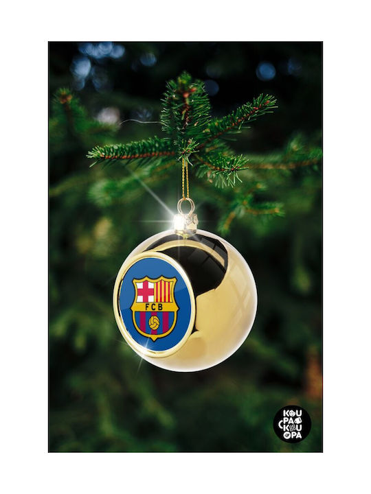 Barcelona Fc Christmas Ball Ornament Gold