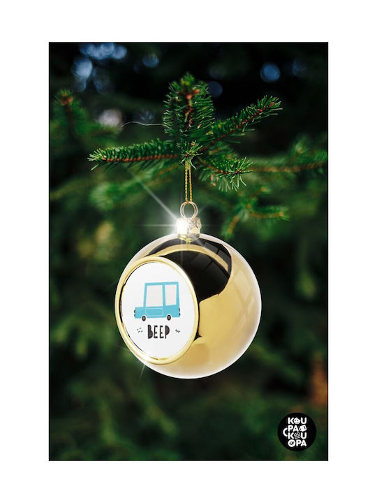 Beep Christmas Car Ornament Gold