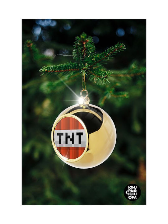 Minecraft Tnt Christmas Ball Ornament Gold