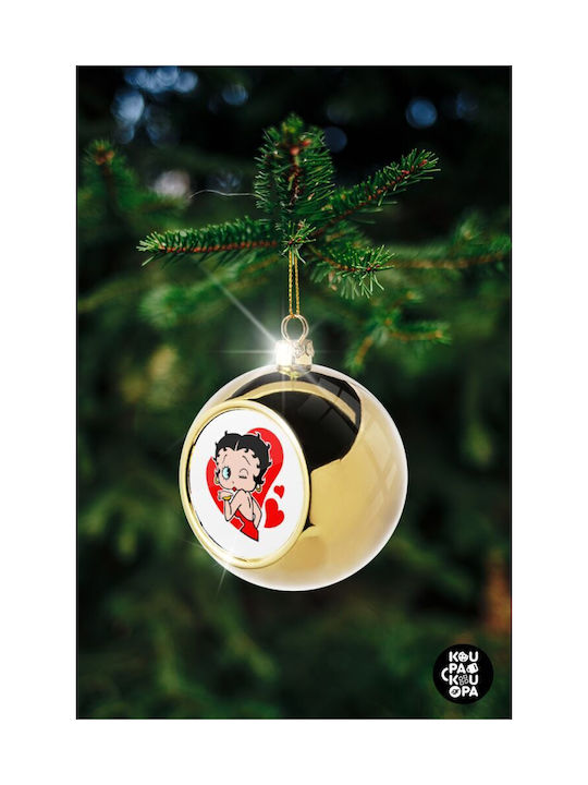 Betty Boop Christmas Ball Ornament Gold