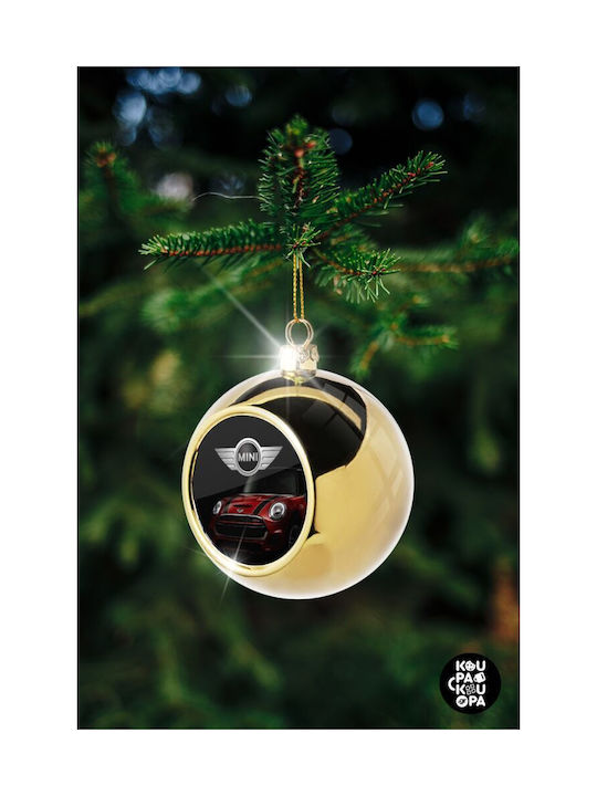 Mini Cooper Christmas Ball Ornament Gold