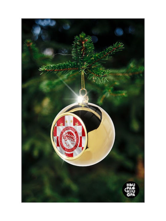 Olympiakos Flag Weihnachtshänger Kugel Ornament Gold