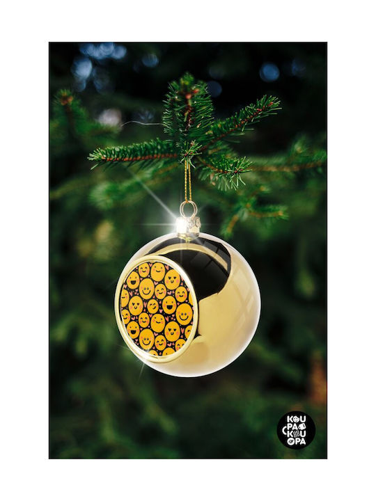 Emojis Love Christmas Ball Ornament Gold