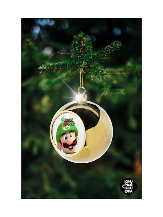 Super Mario Luigi Christmas Ball Ornament Gold