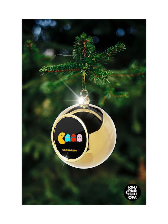 Pacman Waka Waka Waka Christmas Ball Ornament Gold