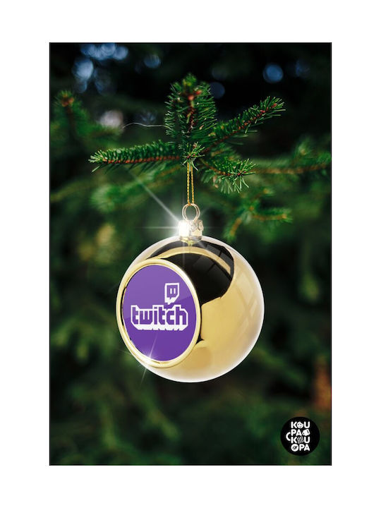 Twitch Ornament de Crăciun Bilă Aur cu Pulbere de Aur cu Paiete