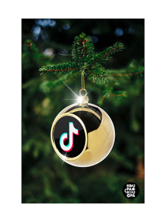 Tik Tok Christmas Ball Ornament Gold