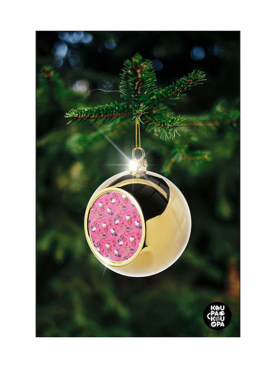 Hello Kitty Christmas Ball Ornament Gold