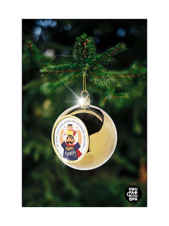 Happy Fathers Day Με Όνομα Christmas Ball Ornament Gold