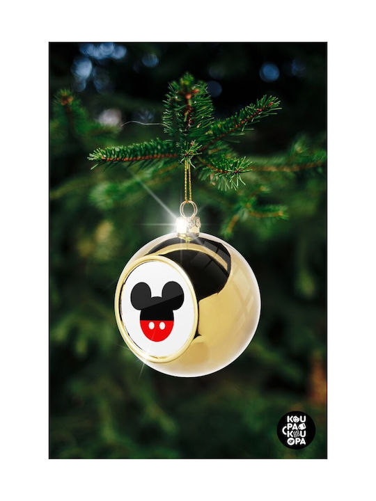 Mickey Head Christmas Ball Ornament Gold