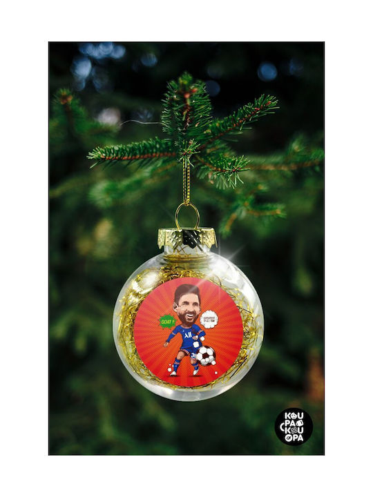 Lionel Messi Drawing Christmas Plastic Ball Ornament Transparent 8cm