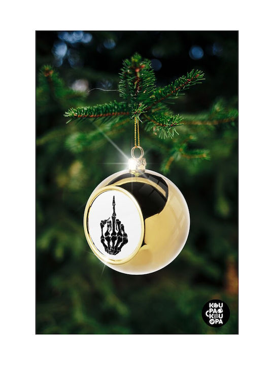 Middle Finger Weihnachtshänger Kugel Ornament Gold