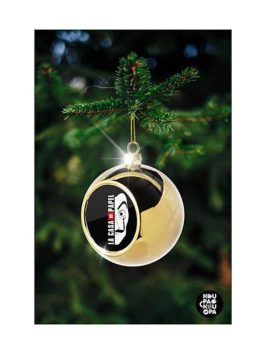 La Casa De Papel Vertical Weihnachtshänger Kugel Ornament Gold