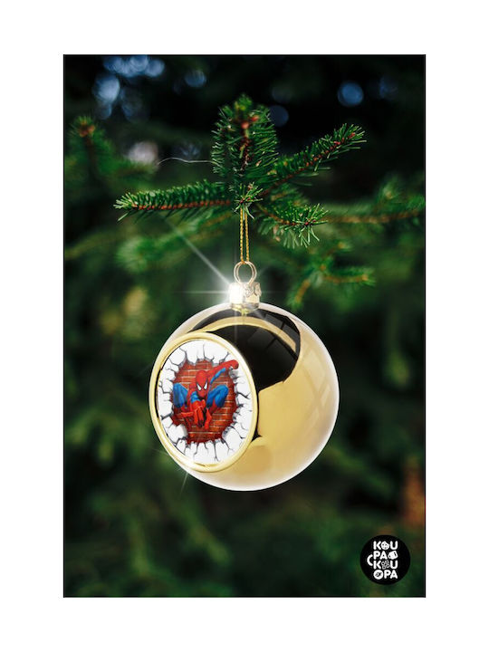 Spiderman Wall Christmas Ball Ornament Gold