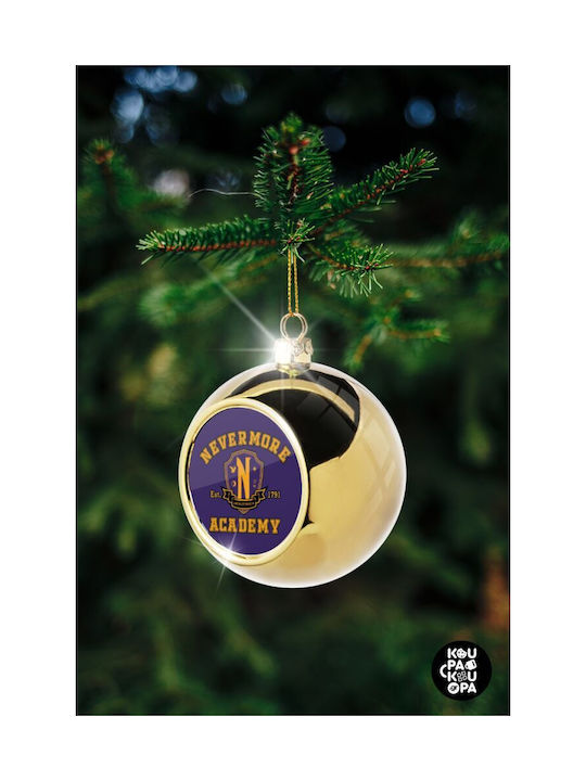 Wednesday Nevermore Academy University Christmas Ball Ornament Gold