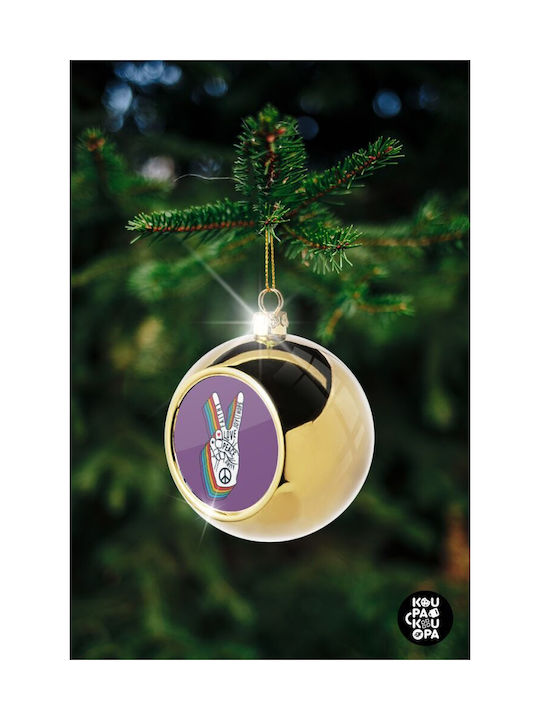 Peace Love Joy Christmas Ball Ornament Gold