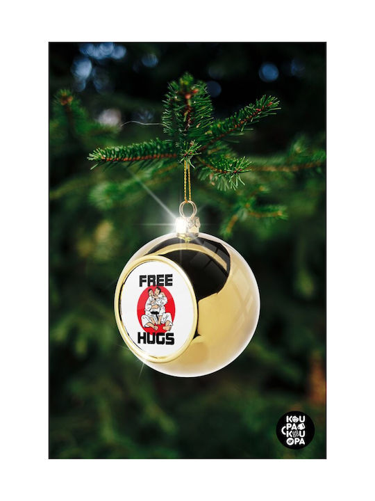 Judo Free Hugs Weihnachtshänger Kugel Ornament Gold