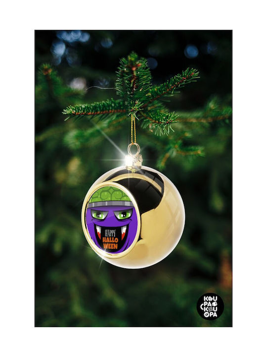 Halloween Trick Or Treat Monster Christmas Ball Ornament Gold