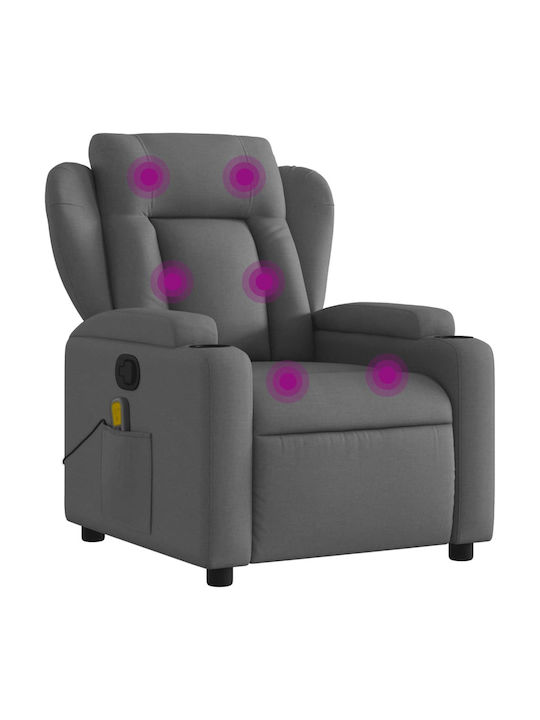 Πολυθρόνα Relax Massage με Υποπόδιο Σκούρο Γκρι 77x94.5x100cm