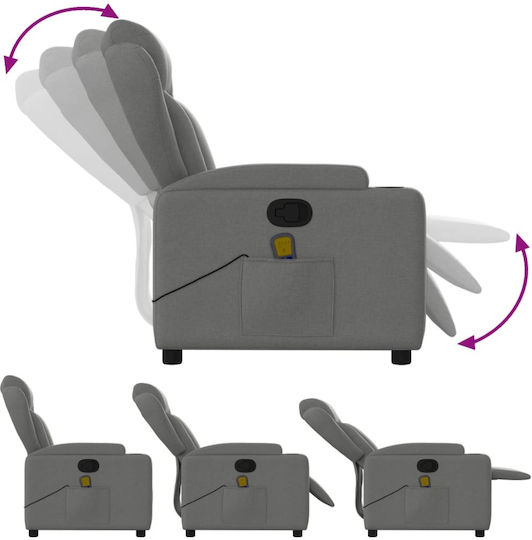Πολυθρόνα Relax Massage με Υποπόδιο Σκούρο Γκρι 77x94.5x100cm