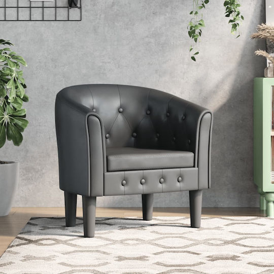 din Piele Ecologică Gri 70x56x68cm