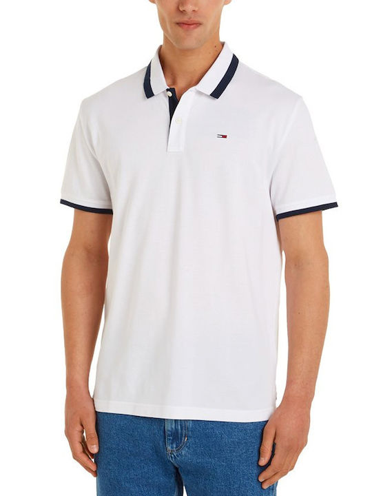 Tommy Hilfiger Tipped Men's Short Sleeve Blouse Polo White