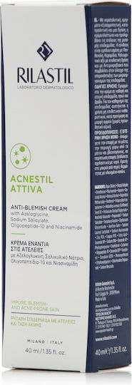 Rilastil Acnestil Attiva 24ωρη Κρέμα Προσώπου κατά των Ατελειών & της Ακμής με Υαλουρονικό Οξύ & Πεπτίδια 40ml