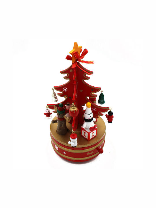 Weihnachts- Dekorative Darstellung Rot mit Musik und Bewegung 19x11cm